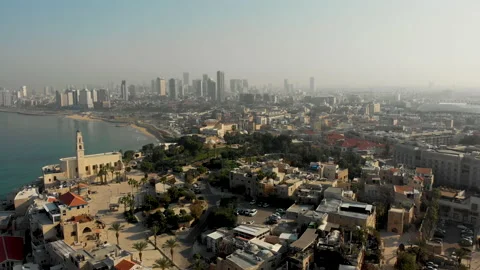 Tel Aviv - Jaffa, view from above. Stock Footage 147447207
