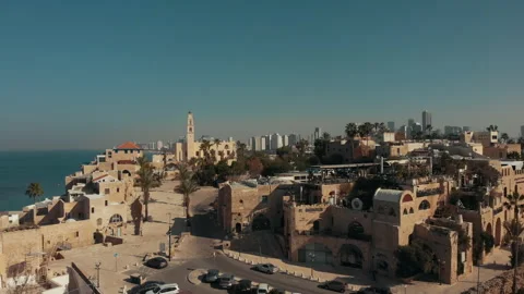 Tel Aviv - Jaffa, view from above Stock Footage 147599986