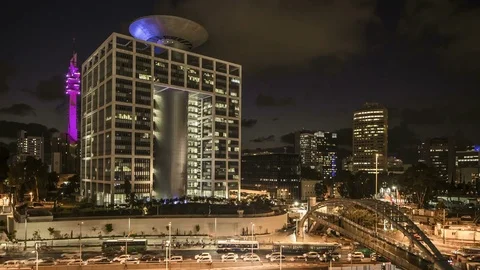 Tel aviv Kirya and transportation hi-way time-lapse tilt-shift video 4k Stock Footage 79939341