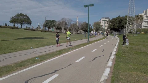 Tel Aviv Marathon 2019 Stock Footage 111329356