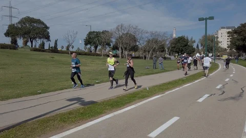 Tel Aviv Marathon 2019 Stock Footage 111330247
