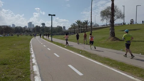 Tel Aviv Marathon 2019 Stock Footage 111330806