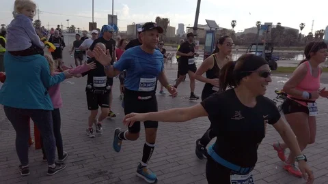 Tel Aviv Marathon 2019 Stock Footage 111340452
