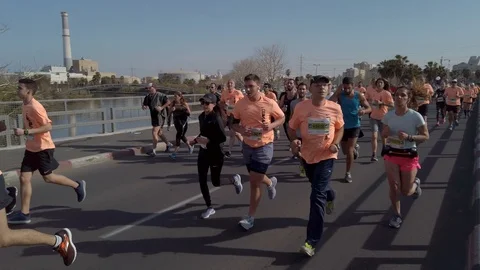 Tel Aviv Marathon 2019 Stock Footage 111342115