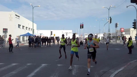 Tel Aviv Marathon 2019 Stock Footage 111347060