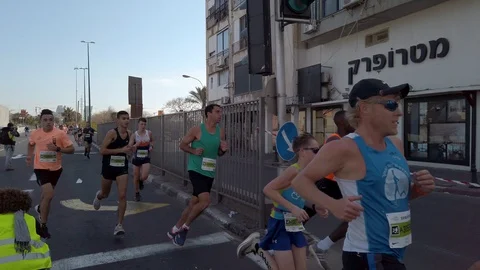 Tel Aviv Marathon 2019 Stock Footage 111350121