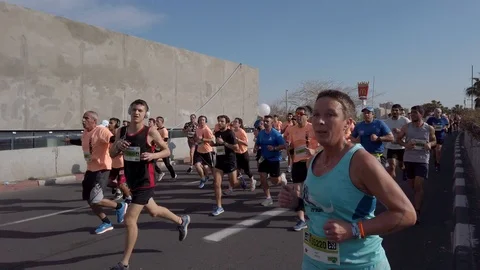 Tel Aviv Marathon 2019 Stock Footage 111351217