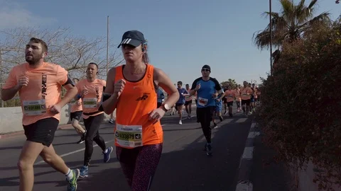 Tel Aviv Marathon 2019 Stock Footage 111352676