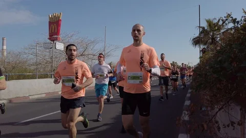 Tel Aviv Marathon 2019 Stock Footage 111353155