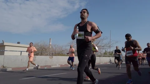 Tel Aviv Marathon 2019 Stock Footage 111353219