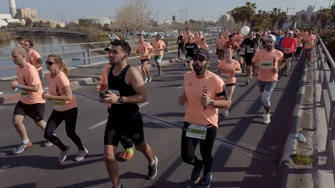 Tel Aviv Marathon 2019 Stock Footage 111355837