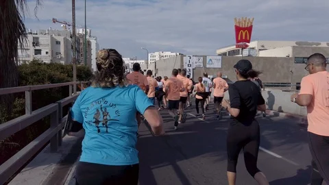 Tel Aviv Marathon 2019 Stock Footage 111358749