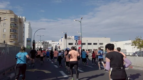 Tel Aviv Marathon 2019 Stock Footage 111361482