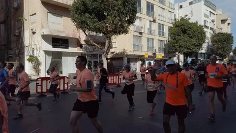 Tel Aviv Marathon 2019 Stock Footage 111362632