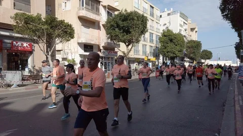 Tel Aviv Marathon 2019 Stock Footage 111364396