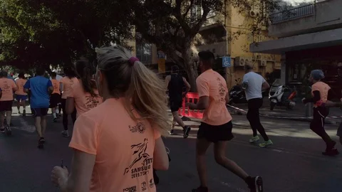 Tel Aviv Marathon 2019 Stock Footage 111365946