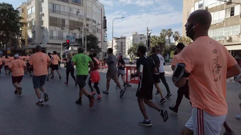 Tel Aviv Marathon 2019 Stock Footage 111366527