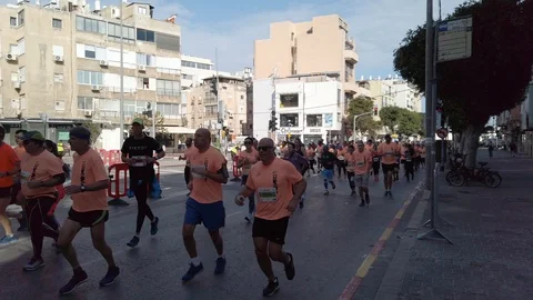 Tel Aviv Marathon 2019 Stock Footage 111367449