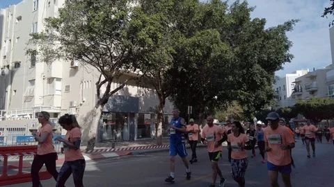 Tel Aviv Marathon 2019 Stock Footage 111369633