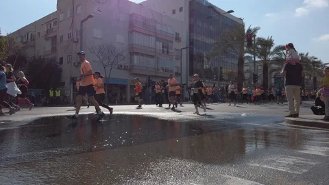 Tel Aviv Marathon 2019 Stock Footage 111372048