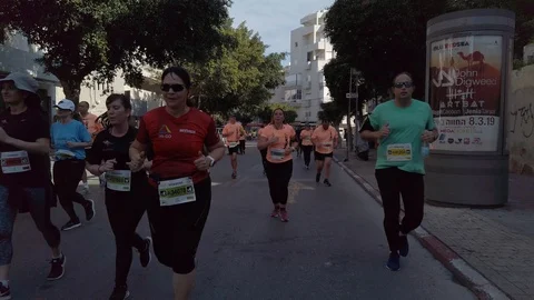 Tel Aviv Marathon 2019 Stock Footage 111372397