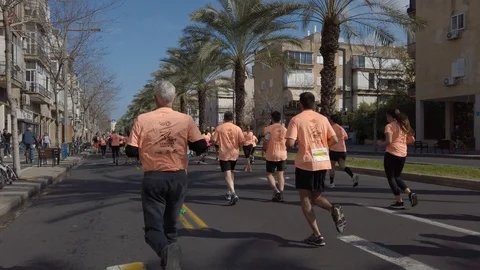 Tel Aviv Marathon 2019 Stock Footage 111375133
