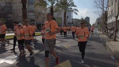 Tel Aviv Marathon 2019 Stock Footage 111375795