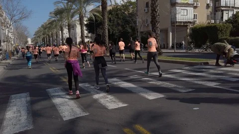 Tel Aviv Marathon 2019 Stock Footage 111377903