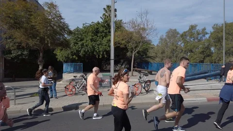 Tel Aviv Marathon 2019 Stock Footage 111382299