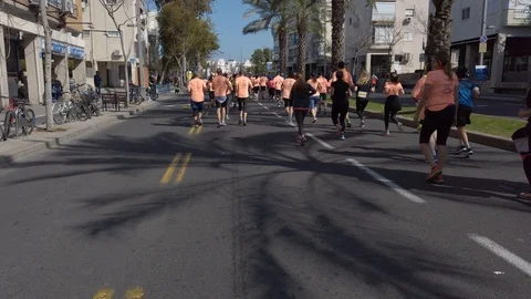 Tel Aviv Marathon 2019 Stock Footage 111382778