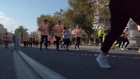 Tel Aviv Marathon 2019 Stock Footage 111384289