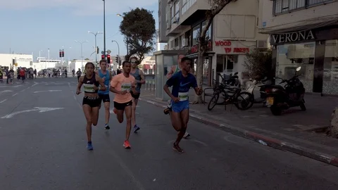 Tel Aviv Marathon 2019 Stock Footage 111395634