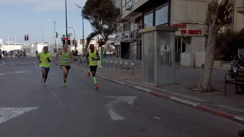 Tel Aviv Marathon 2019 Stock Footage 111396108