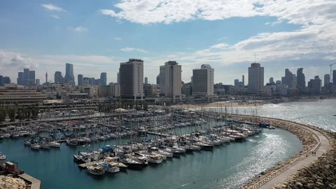 Tel aviv marina Stock Footage 98479214