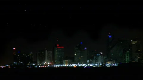 Tel Aviv at night  Stock Footage 461401