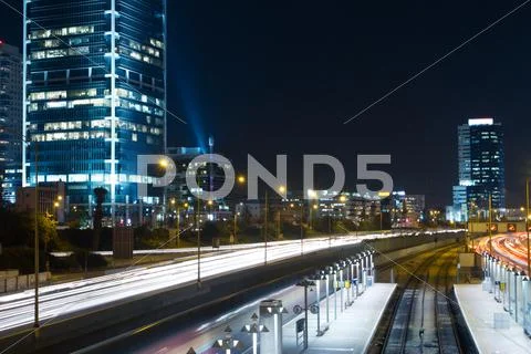 Tel aviv at night Stock Photos
