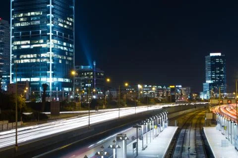 Tel aviv at night Stock Photos
