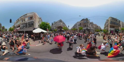 Tel aviv pride parade vr 360 Video stock 92555343