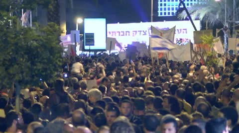 Tel Aviv protest demonstration 3 Stock Footage 10681467
