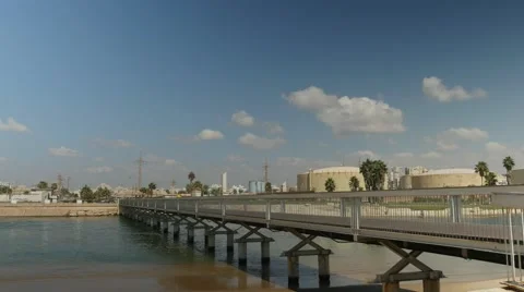Tel Aviv Reading power station pan bridge 4K Video stock 47227680