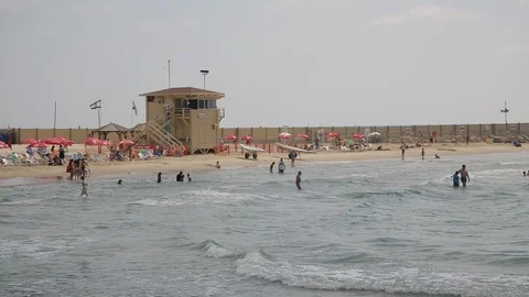 Tel Aviv Sea Video stock 105585944