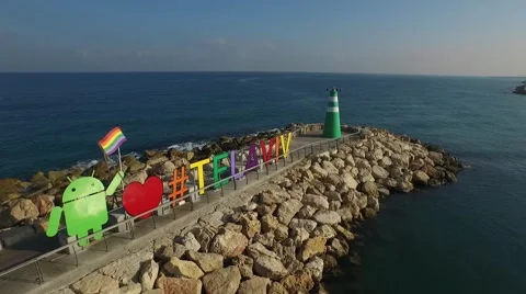 Tel aviv sign 2 Video stock 51783052