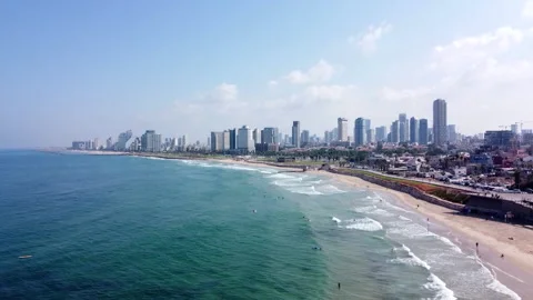 Tel Aviv Skyline from Jaffa Video stock 227709700