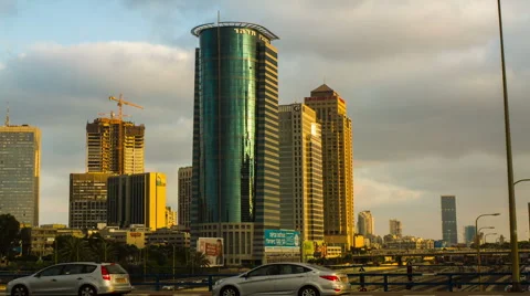 Tel Aviv  Skyline at night Vidéo 40598782