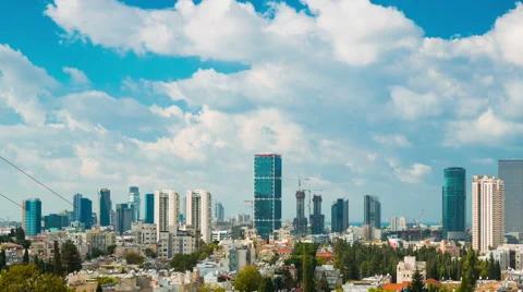 Tel Aviv Skyline Time Lapse 库存影片 44369722