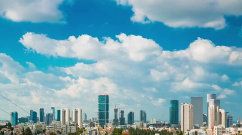 Tel Aviv Skyline Time Lapse - Tilt Down Shot Vidéo 44370013