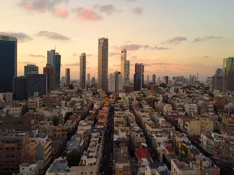 Tel Aviv - sunset Stock Footage 80391580