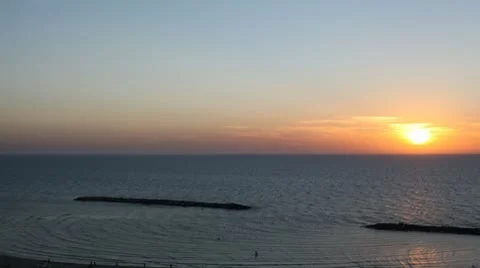 Tel Aviv Sunset Time Lapse 库存影片 9085774