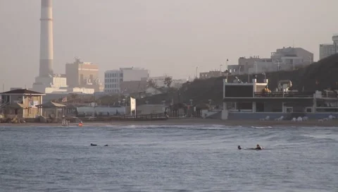 Tel aviv surfing Stock Footage 5501123