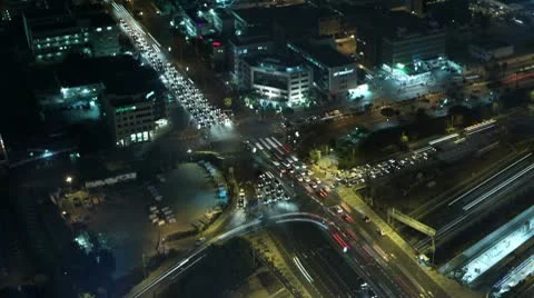 Tel Aviv timelapse traffic at junction Stock Footage